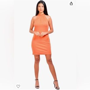 Bodycon Halter-neck Medium Size Party Wear Sleeveless Mini Dress